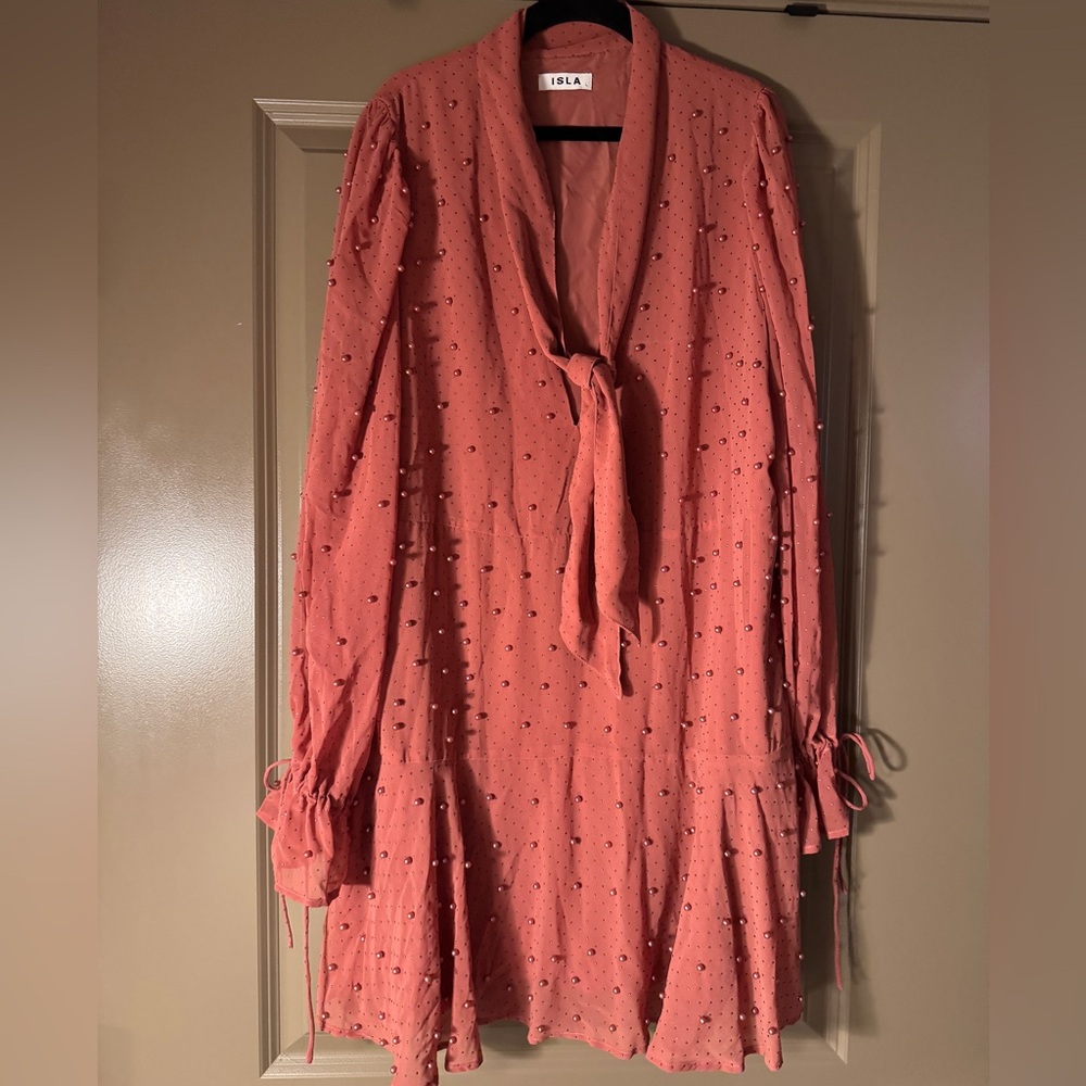 Elegant Pink Tie-Front Dress